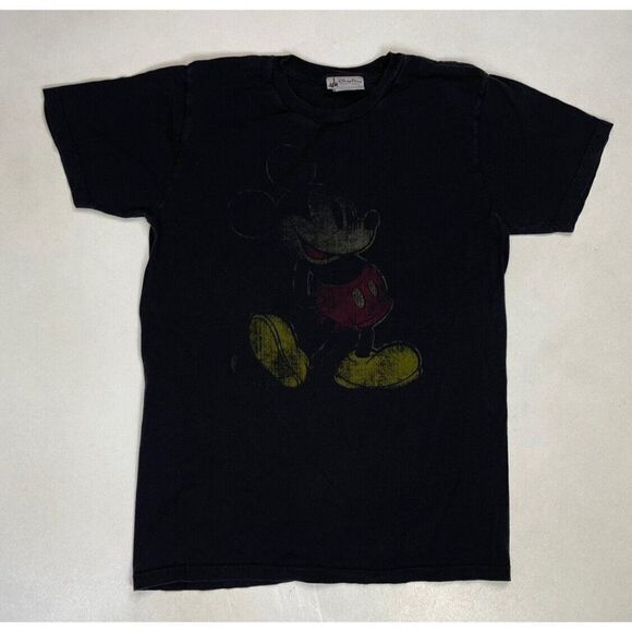 Disney Parks Mickey Mouse Graphic T-shirt Women Small Black Short Sleeve - Picture 1 of 5